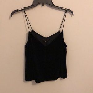 Black velvet tank top